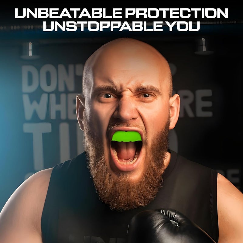 BFS IMPEX Mouth Guard Sports for Adults Best for Teeth,MMA Mouth Guard with Case for Boxing,Karate,Rugby,Football MouthGuard (Flu Green) - Image 4